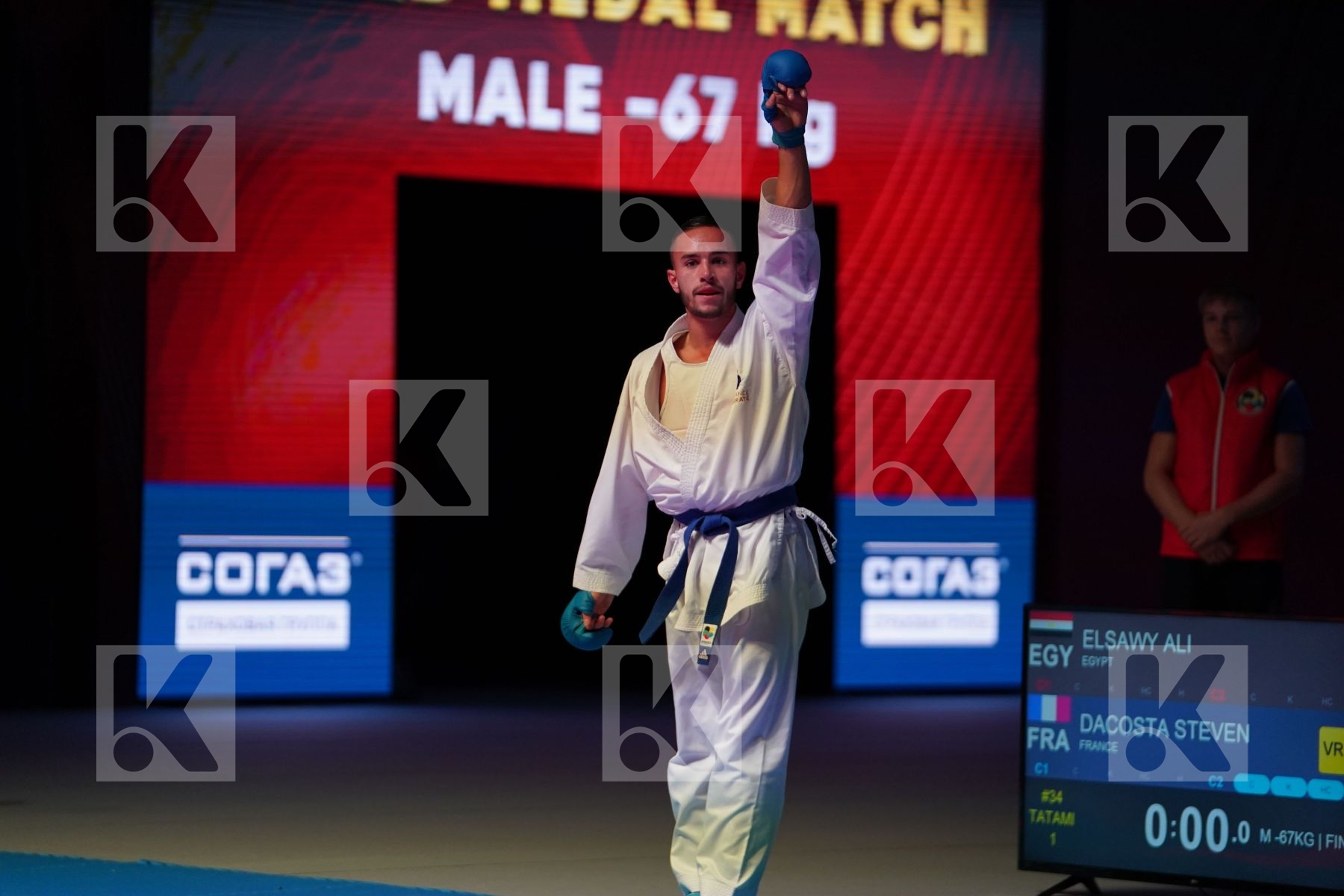 ELSAWY ALI (EGYPT) vs DACOSTA STEVEN (FRANCE) in Senior Kumite -67 Kg - Gold bout
