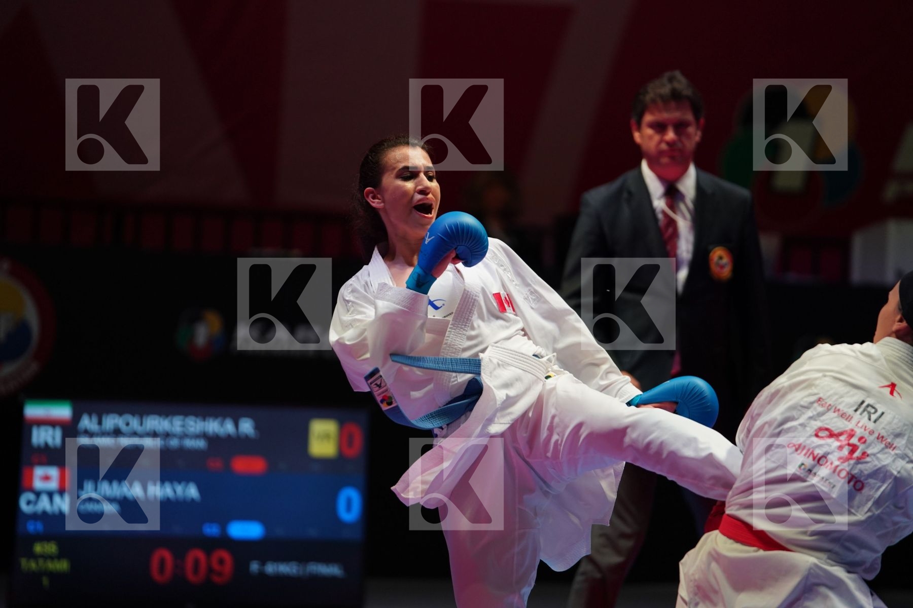 ALIPOURKESHKA ROZITA (IRAN KARATE FEDERATION) vs JUMAA HAYA (CANADA) in Senior Kumite -61 Kg - Gold bout