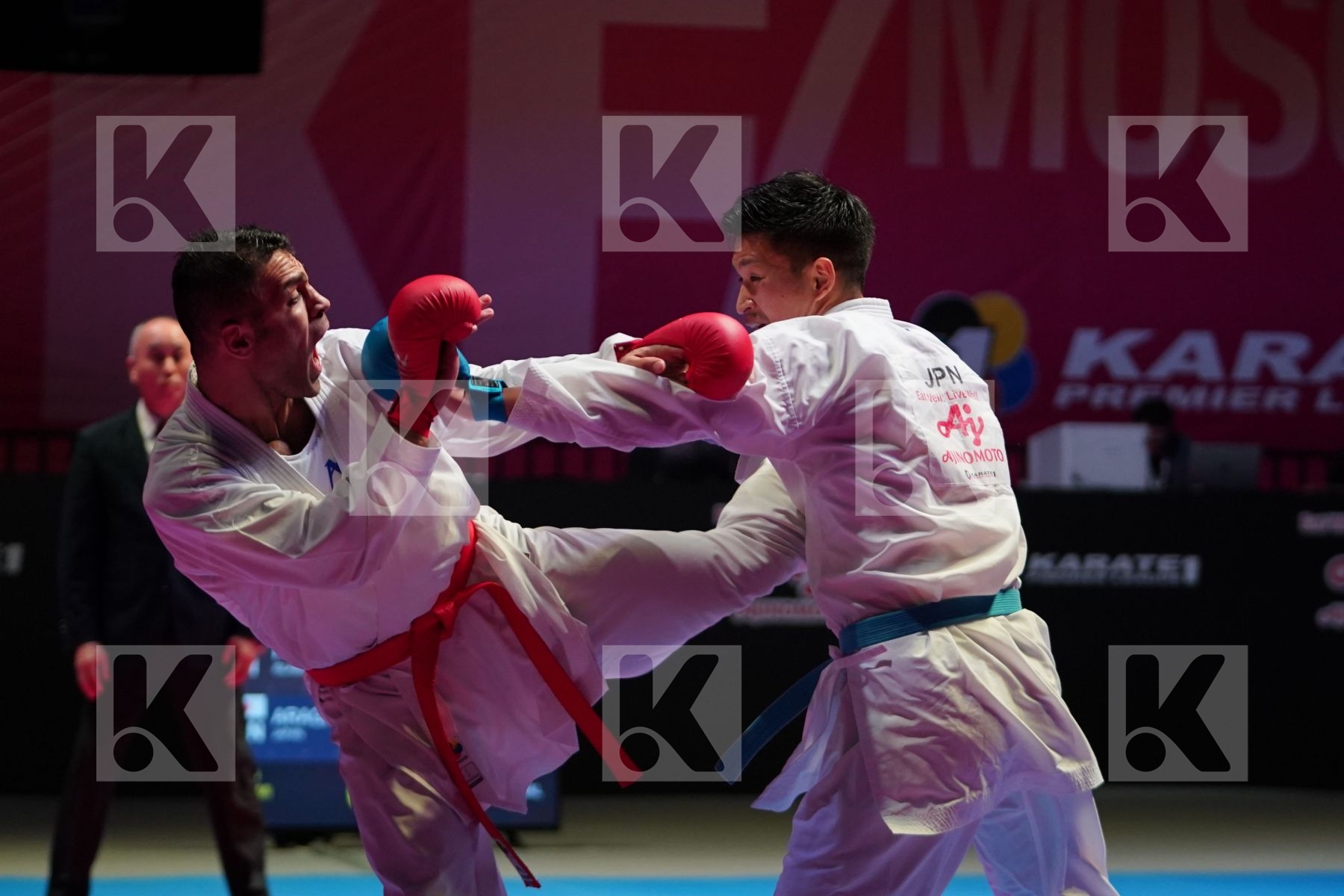 POORSHAB ZABIHOLLAH (IRAN) vs ARAGA RYUTARO (JAPAN) in Senior Kumite -84 Kg - Gold bout