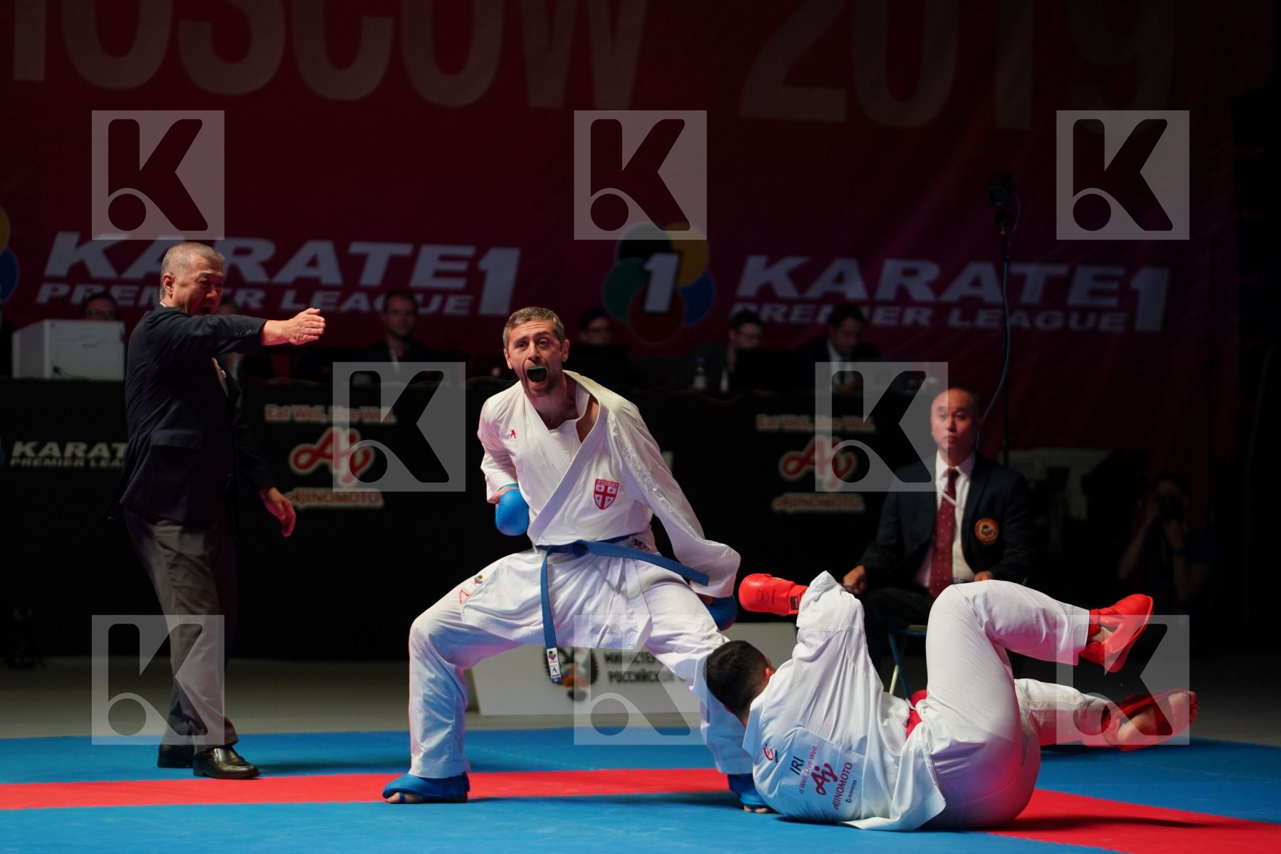 GANJZADEH SAJAD (IRAN) vs ARKANIA GOGITA (GEORGIA) in Senior Kumite 84+ Kg - Gold bout