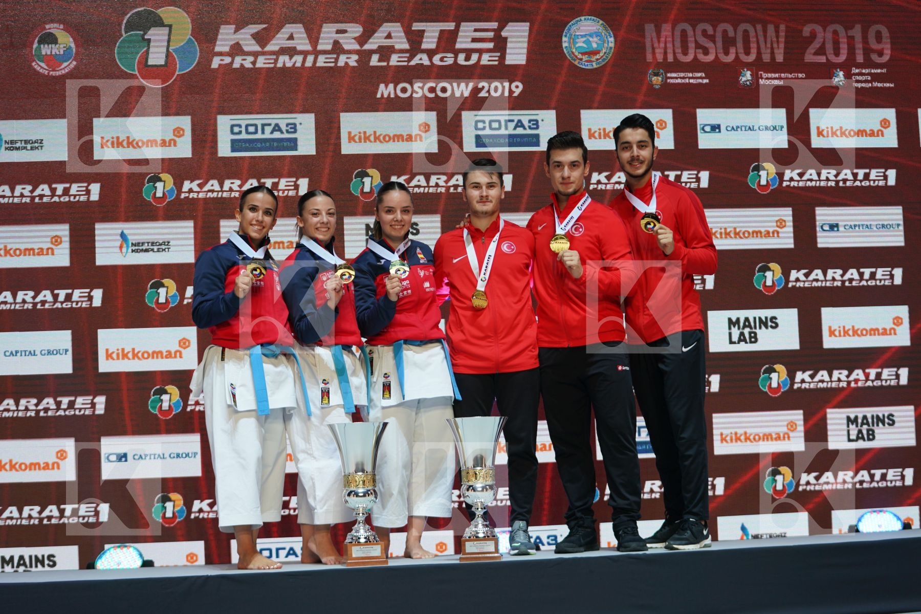 SPAIN and TURKEY during podium ceremony