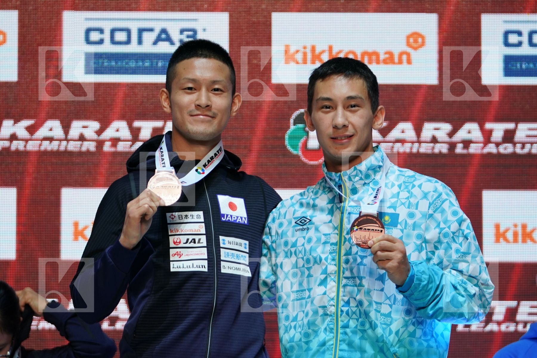 FUNAHASHI MASAMICHI (JAPAN), AMIRALI DIDAR (KAZAKHSTAN) during podium ceremony