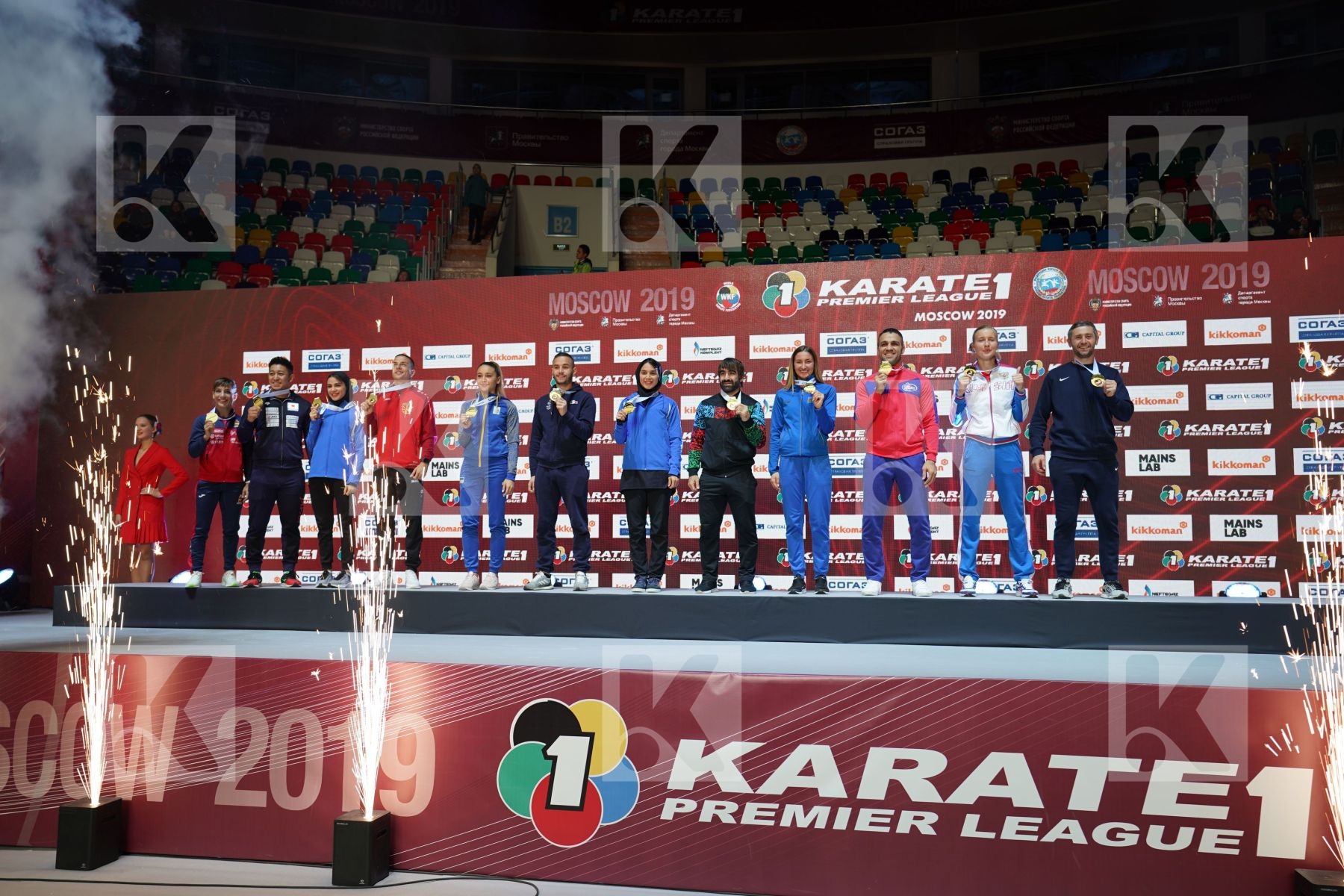 All gold medalist during podium ceremony