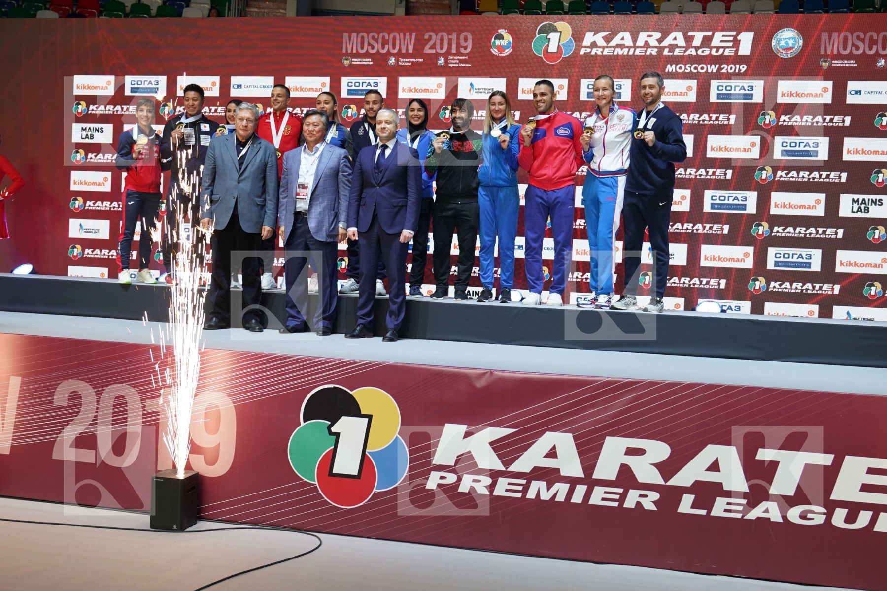 All gold medalist during podium ceremony