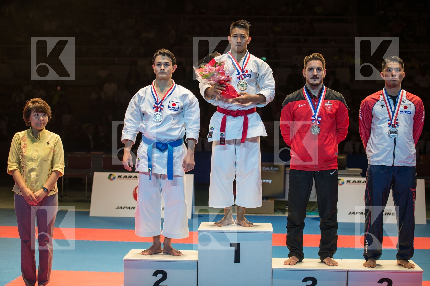 Japan kata Kinjo Arata Kiyuna Ryo male podiums Quintero Damian S