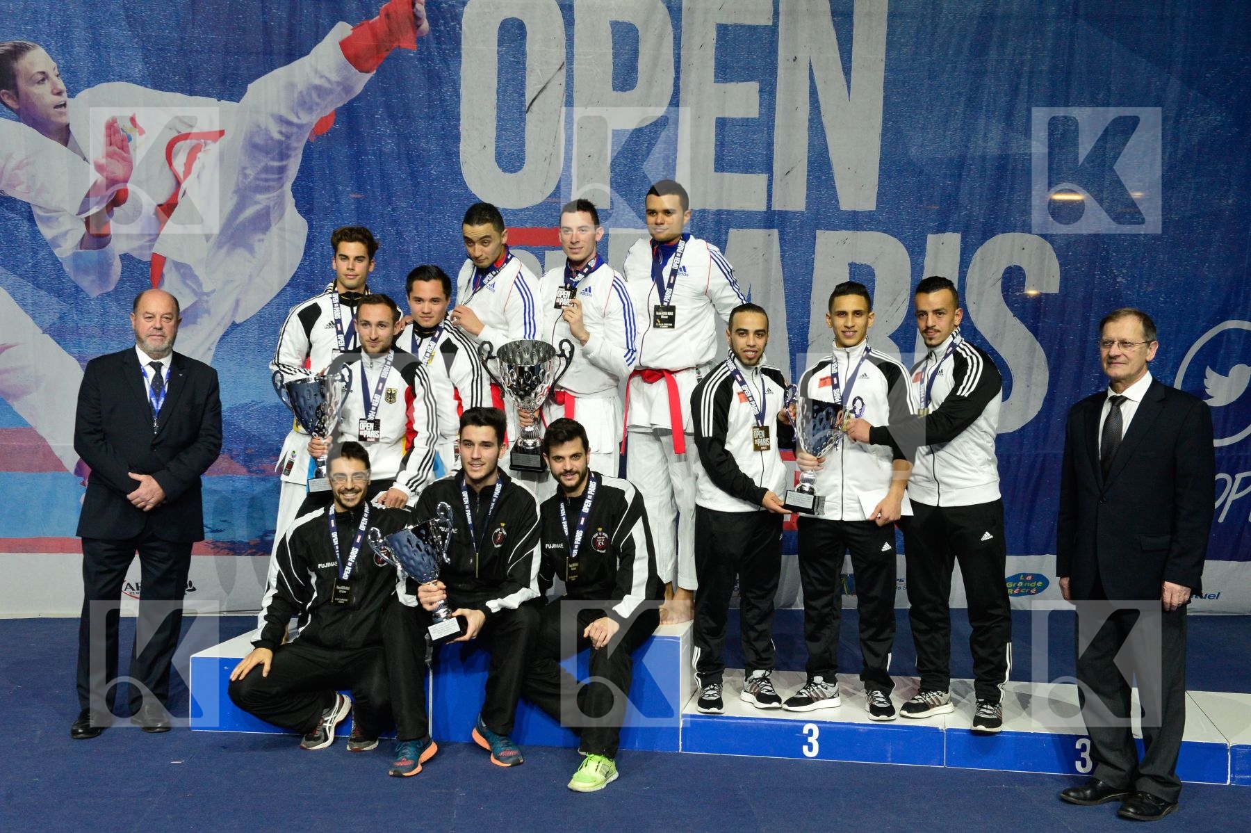 Male Team Kata podium