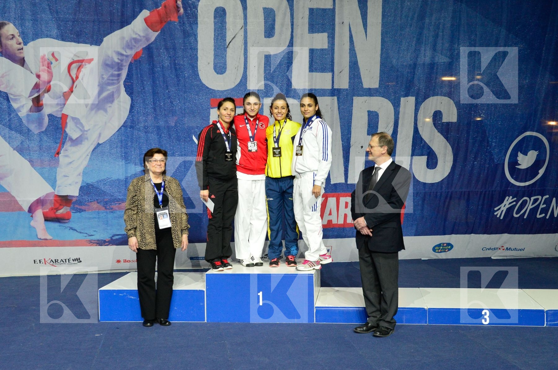Female Kumite -61 Kg podium