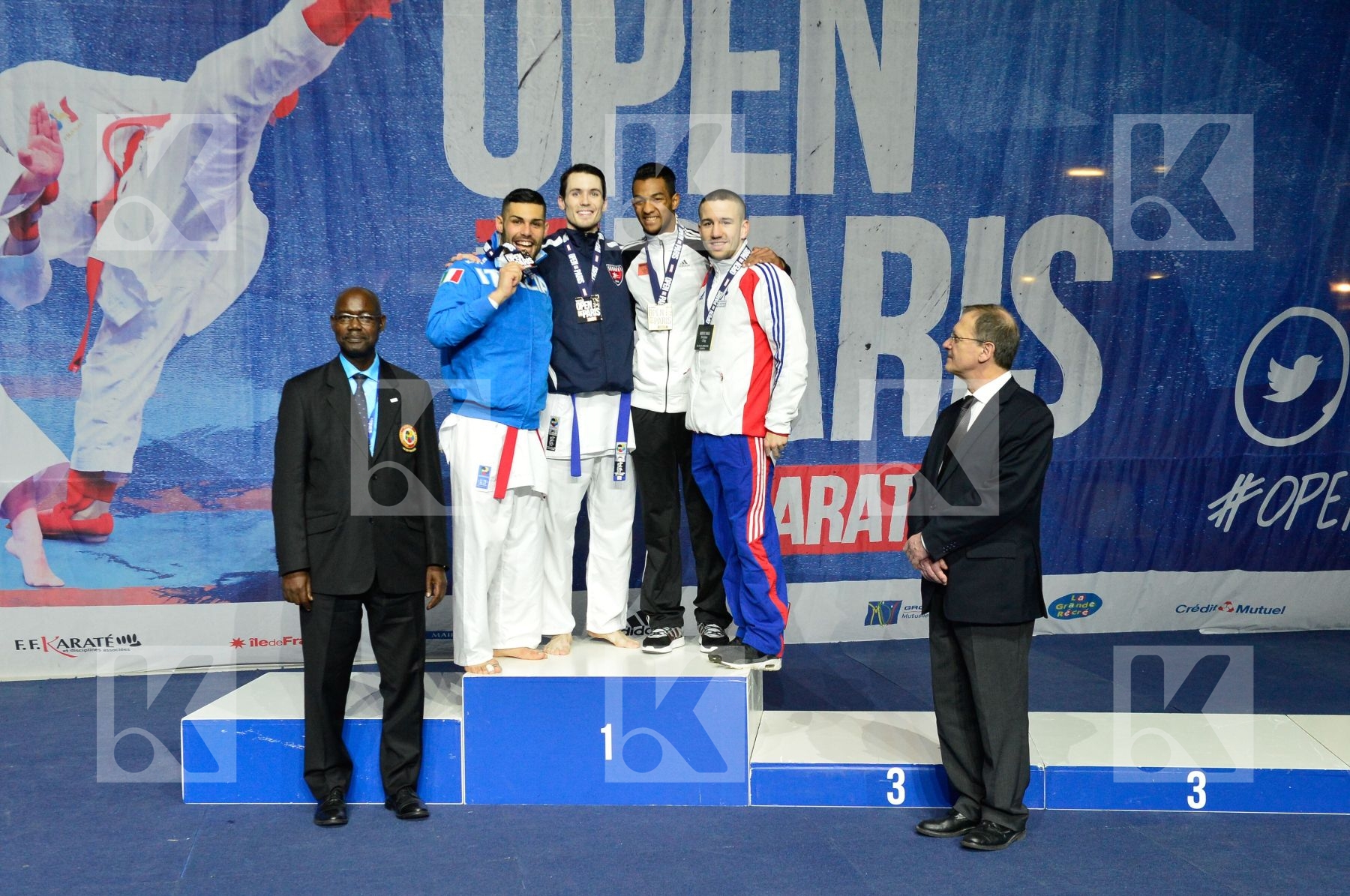 Male Kumite -75 Kg podium
