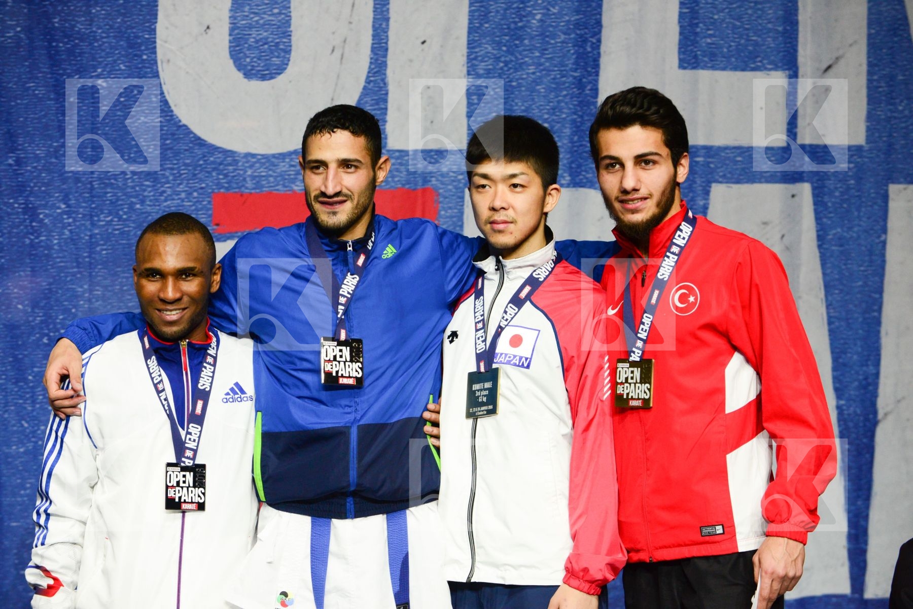 Male Kumite -67 Kg podium