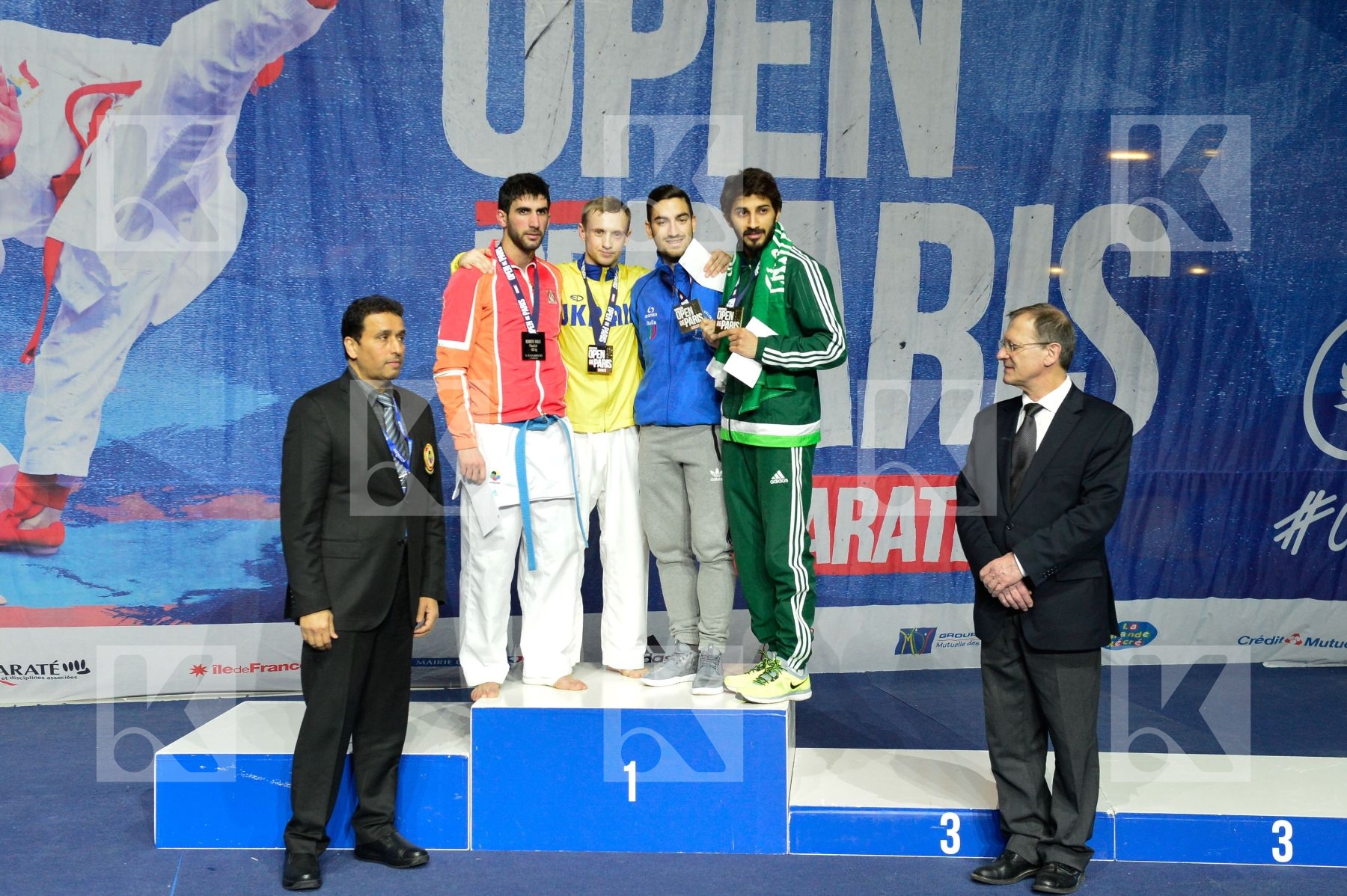Male Kumite -60 Kg podium