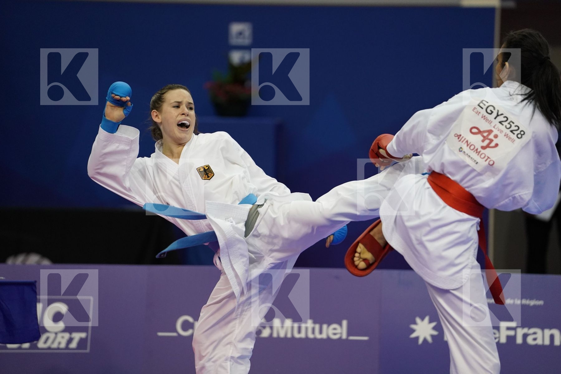 SALAMA REEM AHMED (EGYPT) vs HUBRICH SHARA (GERMANY) in Senior Kumite -50 Kg - Bronze bout