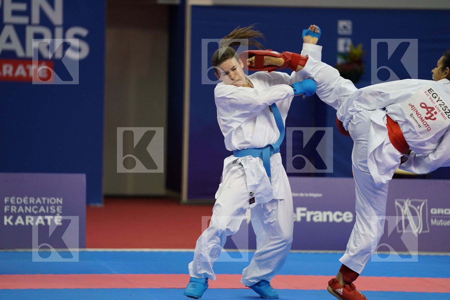 SALAMA REEM AHMED (EGYPT) vs HUBRICH SHARA (GERMANY) in Senior Kumite -50 Kg - Bronze bout