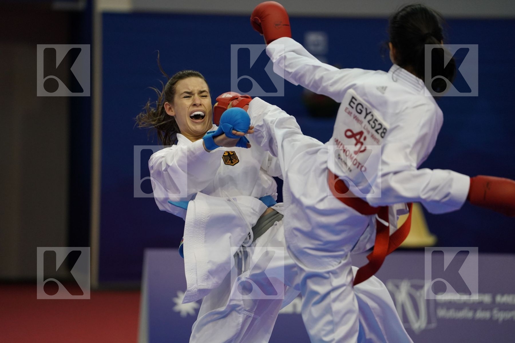 SALAMA REEM AHMED (EGYPT) vs HUBRICH SHARA (GERMANY) in Senior Kumite -50 Kg - Bronze bout