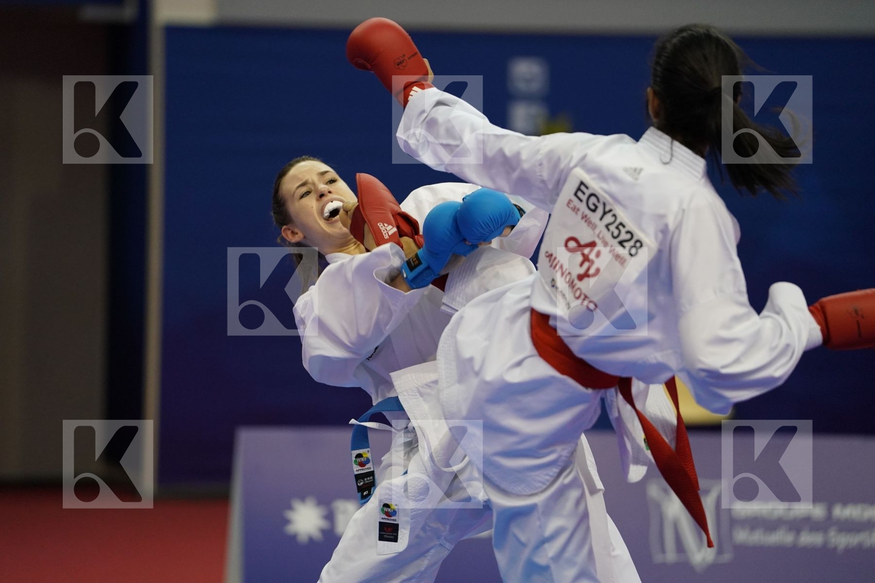 SALAMA REEM AHMED (EGYPT) vs HUBRICH SHARA (GERMANY) in Senior Kumite -50 Kg - Bronze bout