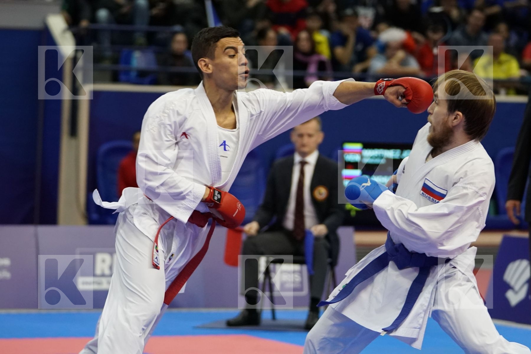 MAROCCOTINEZ JOVANNI (VENEZUELA) vs PLAKHUTIN EVGENY (RUSSIA) in Senior Kumite -60 Kg - Bronze bout