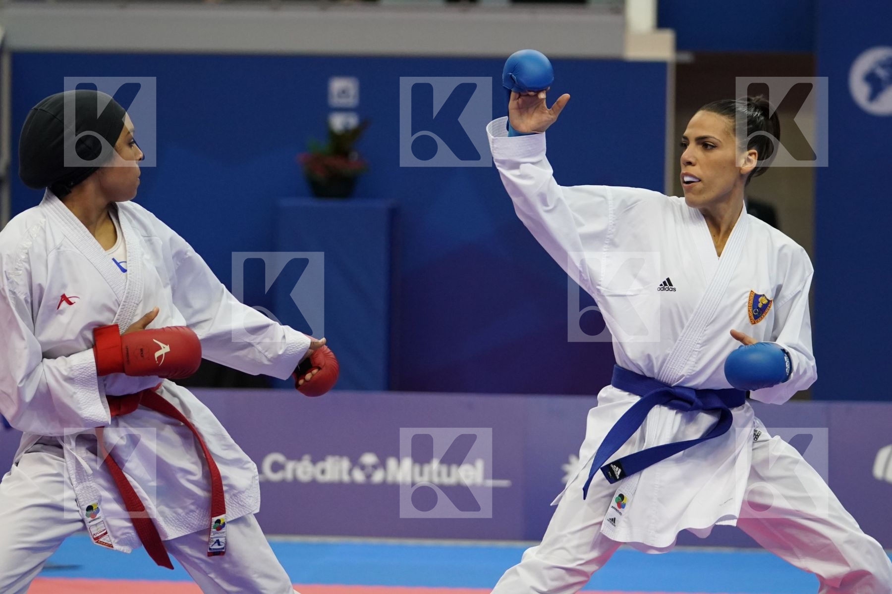OUHAMMAD KHAWLA (MAROCCO) vs BUSA LORENA  (ITALY) in Senior Kumite -55 Kg - Bronze bout
