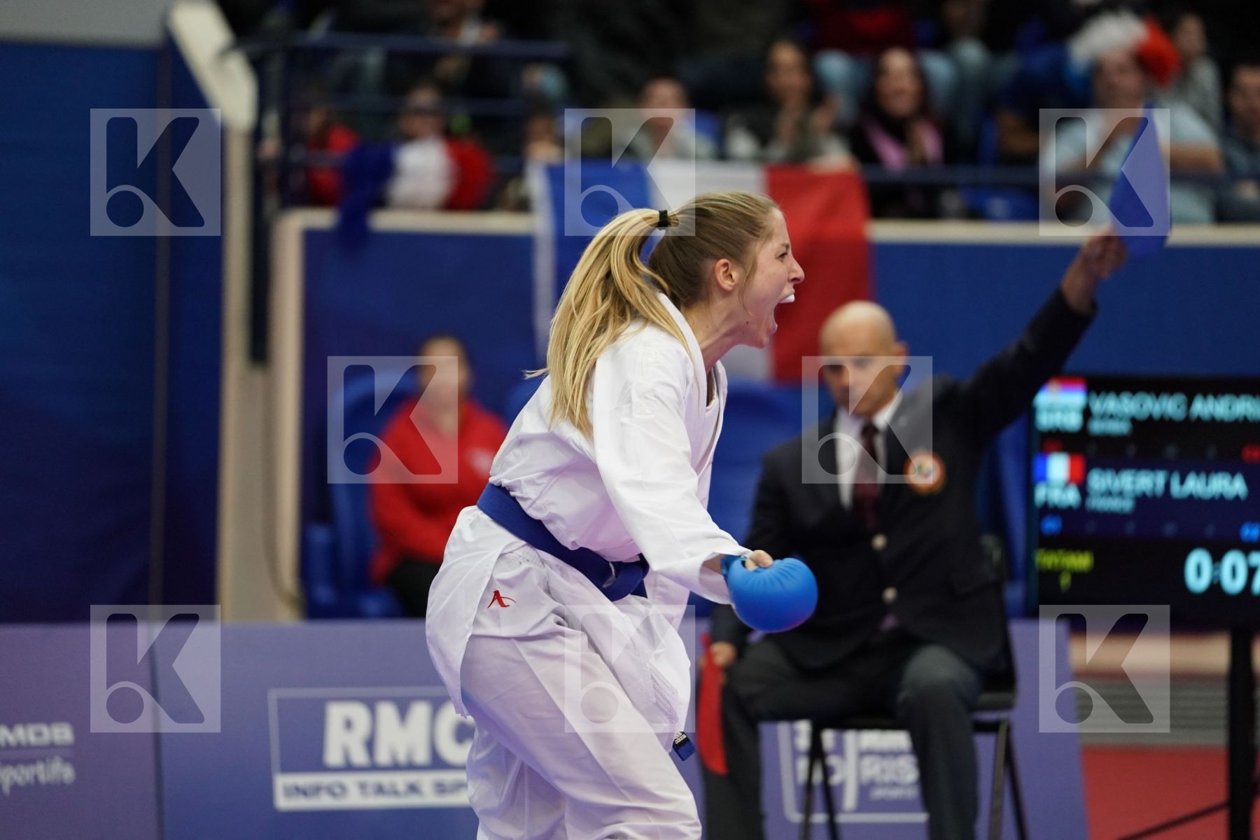 VASOVIC ANDRIJANA (SERBIA) vs SIVERT LAURA (FRANCE) in Senior Kumite Ð 61 Kg - Bronze bout
