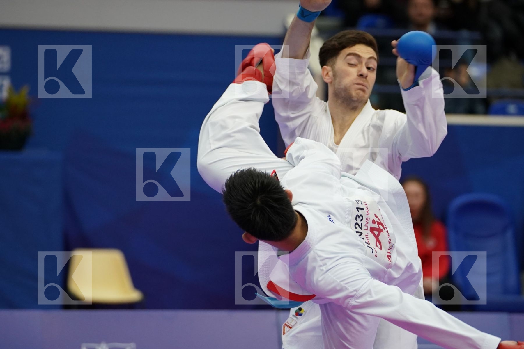 SAKIYAMA YUSEI (JAPAN) vs ASIABARI ALI ASGHAR (ISLAMIC REPUBLIC OF IRAN) in Senior Kumite Ð 75 Kg - Bronze bout