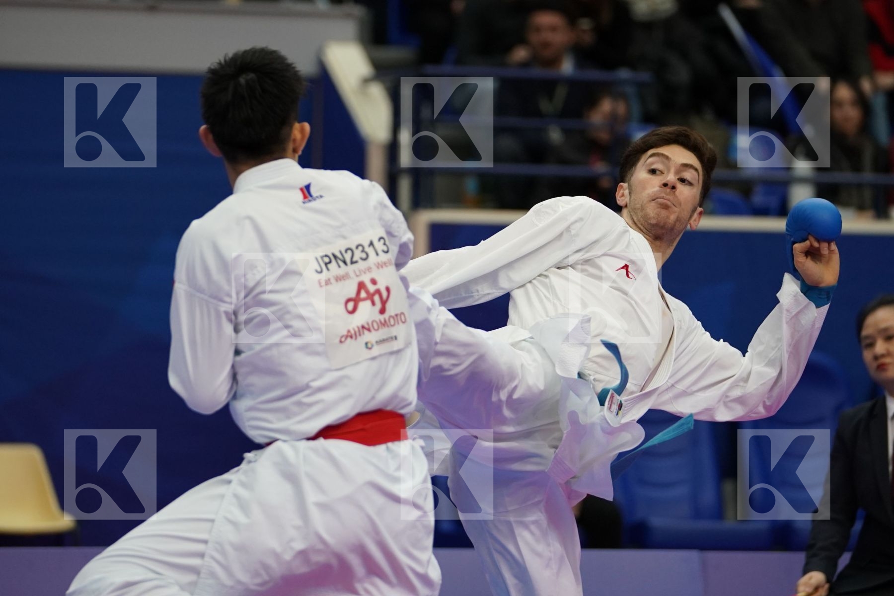 SAKIYAMA YUSEI (JAPAN) vs ASIABARI ALI ASGHAR (ISLAMIC REPUBLIC OF IRAN) in Senior Kumite Ð 75 Kg - Bronze bout