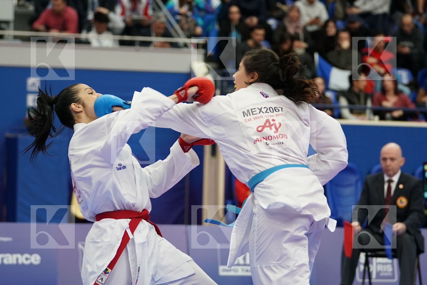 VIZCAINO GONZALEZ CRISTINA (ESP) vs RAMOS AK ITALY SACHIKO PAULINA (MEXICO) in Senior Kumite Ð 68 Kg - Bronze bout
