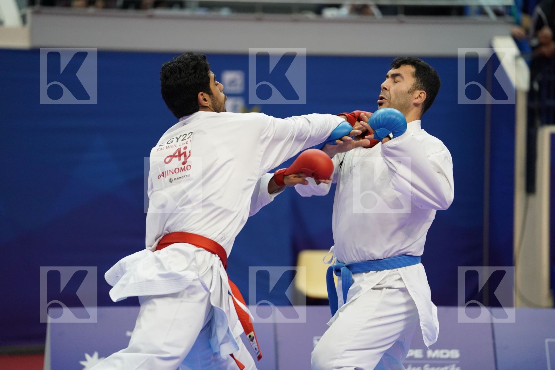 MAHMOUD TAHA TAREK (EGYPT) vs GANJZADEH SAJAD (ISLAMIC REPUBLIC OF IRAN) in Senior Kumite 84+ Kg - Bronze bout