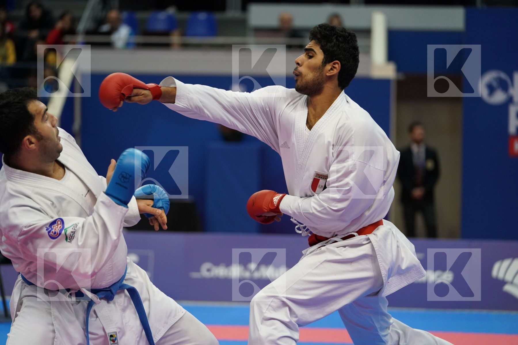 MAHMOUD TAHA TAREK (EGYPT) vs GANJZADEH SAJAD (ISLAMIC REPUBLIC OF IRAN) in Senior Kumite 84+ Kg - Bronze bout