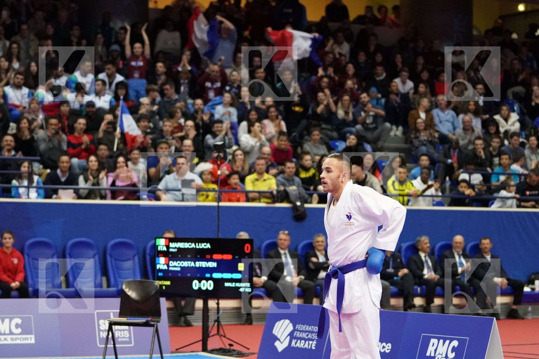 MAROCCOESCA LUCA (ITALY) vs DACOSTA STEVEN (FRANCE) in Senior Kumite -67 Kg - Gold bout