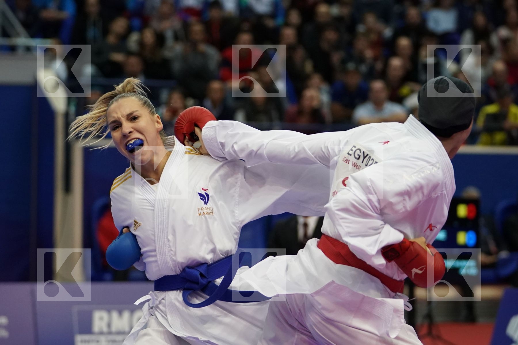 LOTFY GIANA (EGYPT) vs PHILIPPE GWENDOLINE (FRANCE) in Senior Kumite Ð 61 Kg - Gold bout