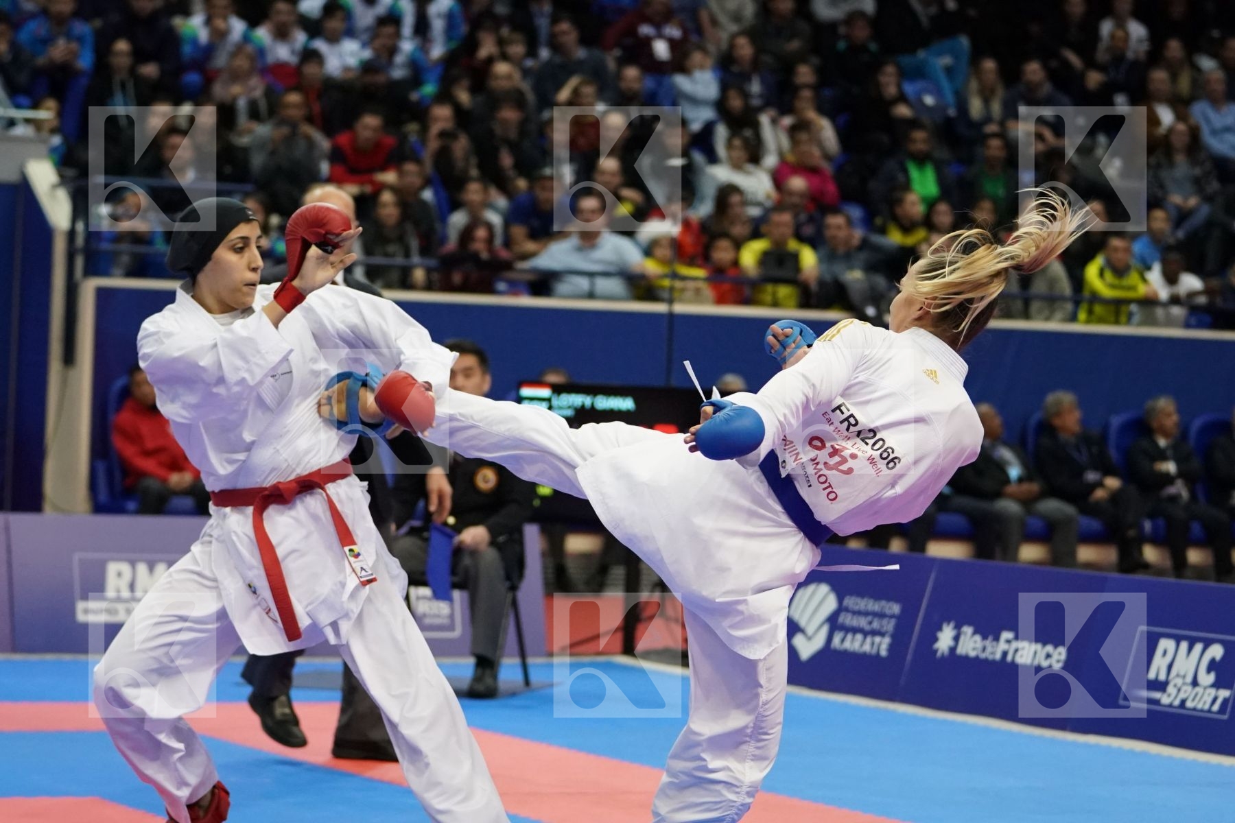 LOTFY GIANA (EGYPT) vs PHILIPPE GWENDOLINE (FRANCE) in Senior Kumite Ð 61 Kg - Gold bout