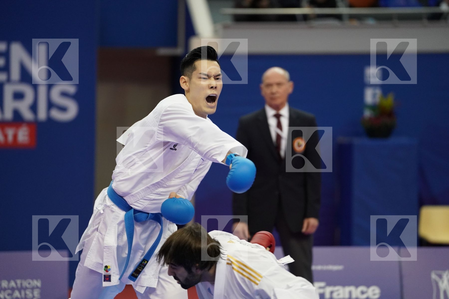 AGHAYEV RAFAEL (AZERBAIJAN) vs NISHIMURA KEN (JAPAN) in Senior Kumite Ð 75 Kg - Gold bout