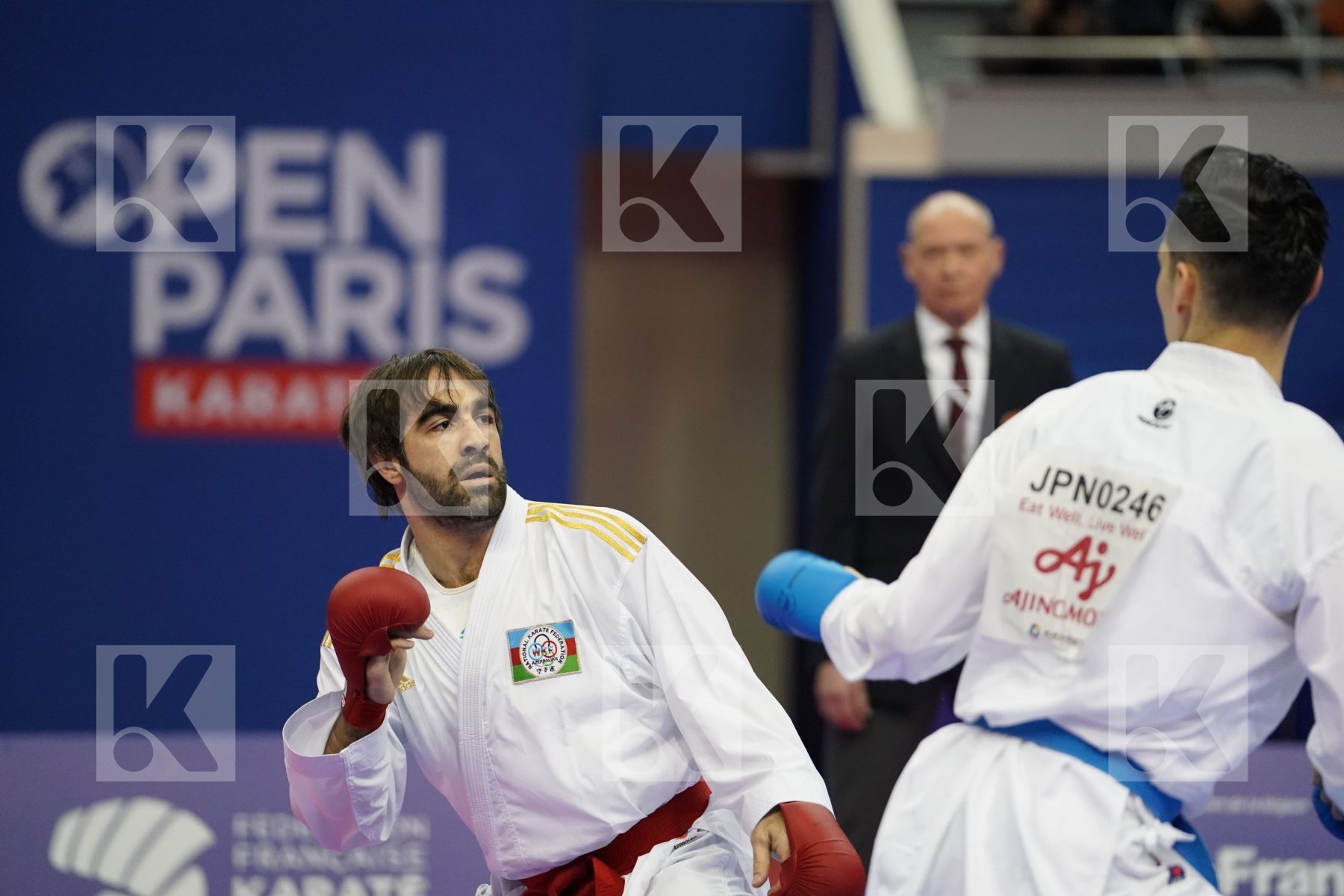 AGHAYEV RAFAEL (AZERBAIJAN) vs NISHIMURA KEN (JAPAN) in Senior Kumite Ð 75 Kg - Gold bout