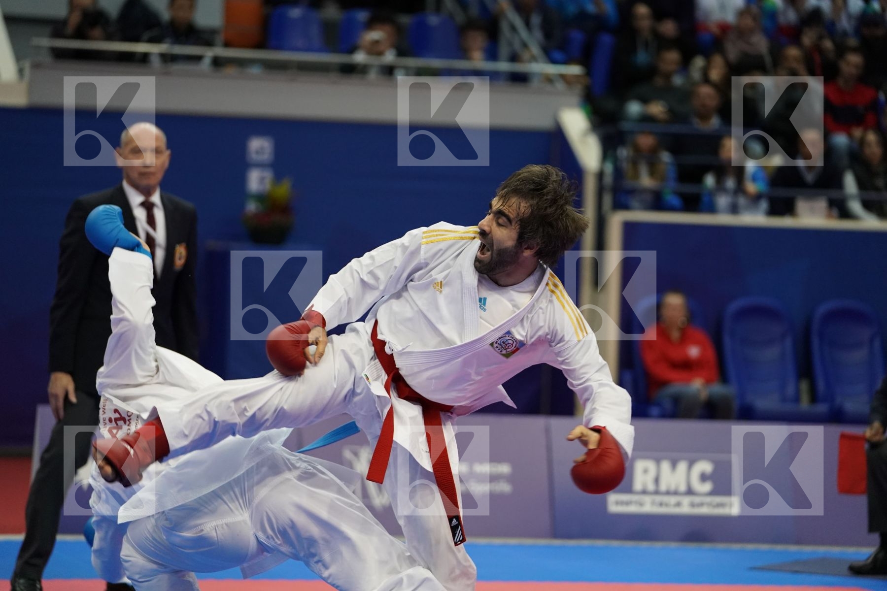 AGHAYEV RAFAEL (AZERBAIJAN) vs NISHIMURA KEN (JAPAN) in Senior Kumite Ð 75 Kg - Gold bout