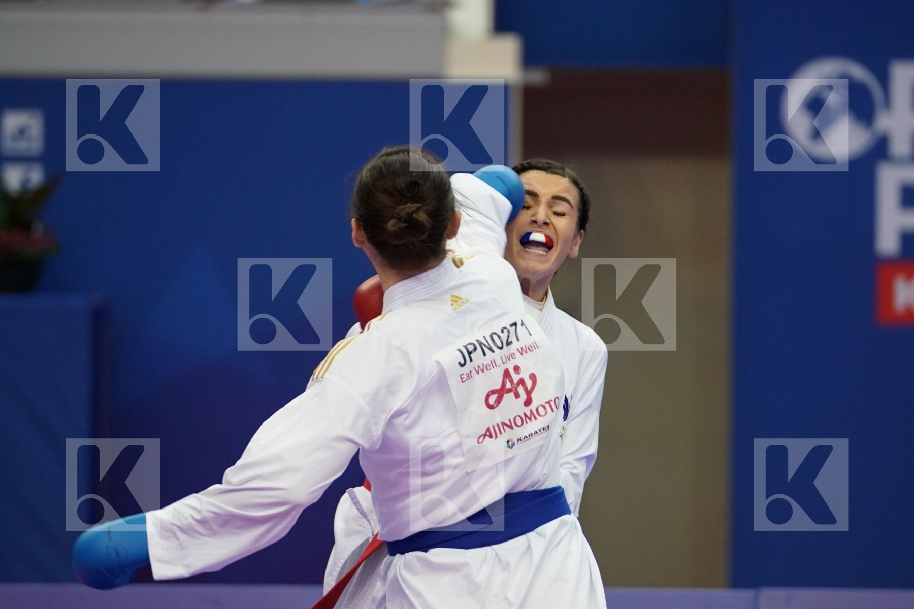 GARCIA NANCY (FRANCE) vs UEKUSA AYUMI (JAPAN) in Senior Kumite 68+ Kg - Gold bout