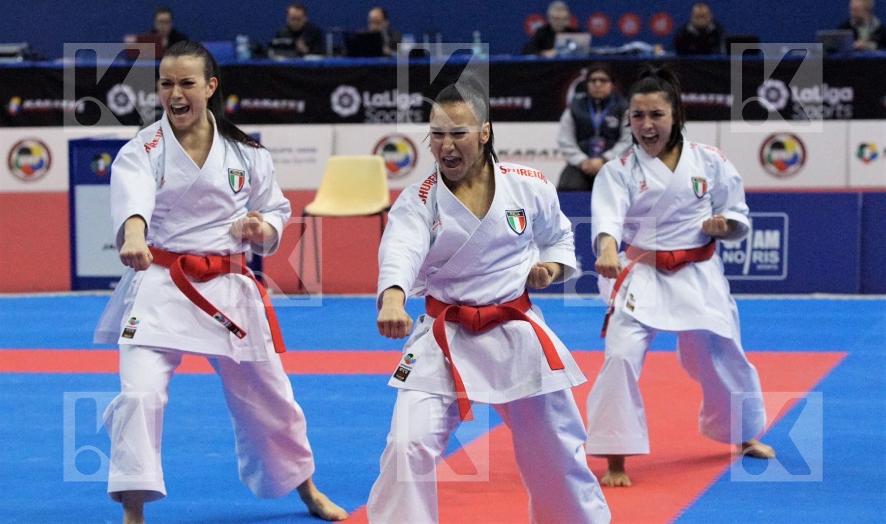 Italy vs. Spain in Female Team Kata - Gold match