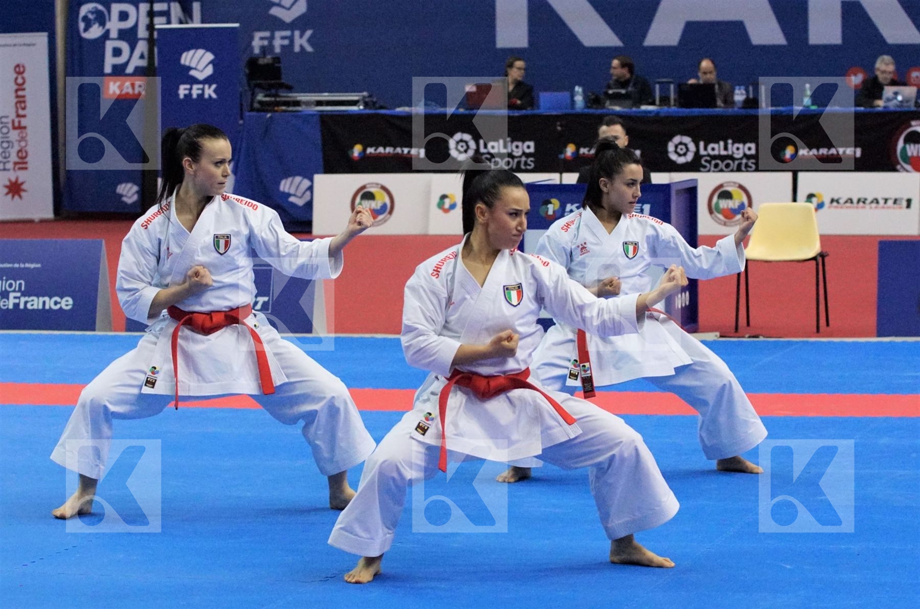 Italy vs. Spain in Female Team Kata - Gold match