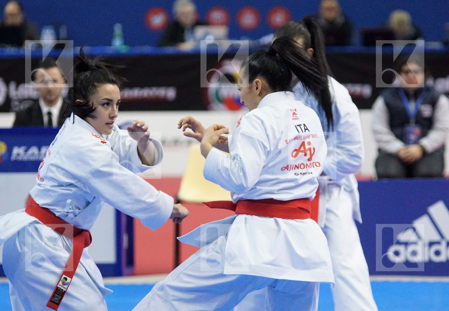 Italy vs. Spain in Female Team Kata - Gold match