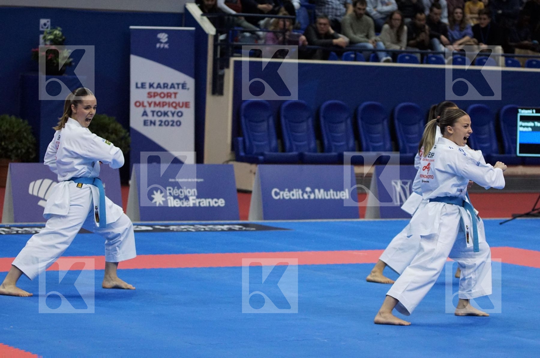 Italy vs. Spain in Female Team Kata - Gold match