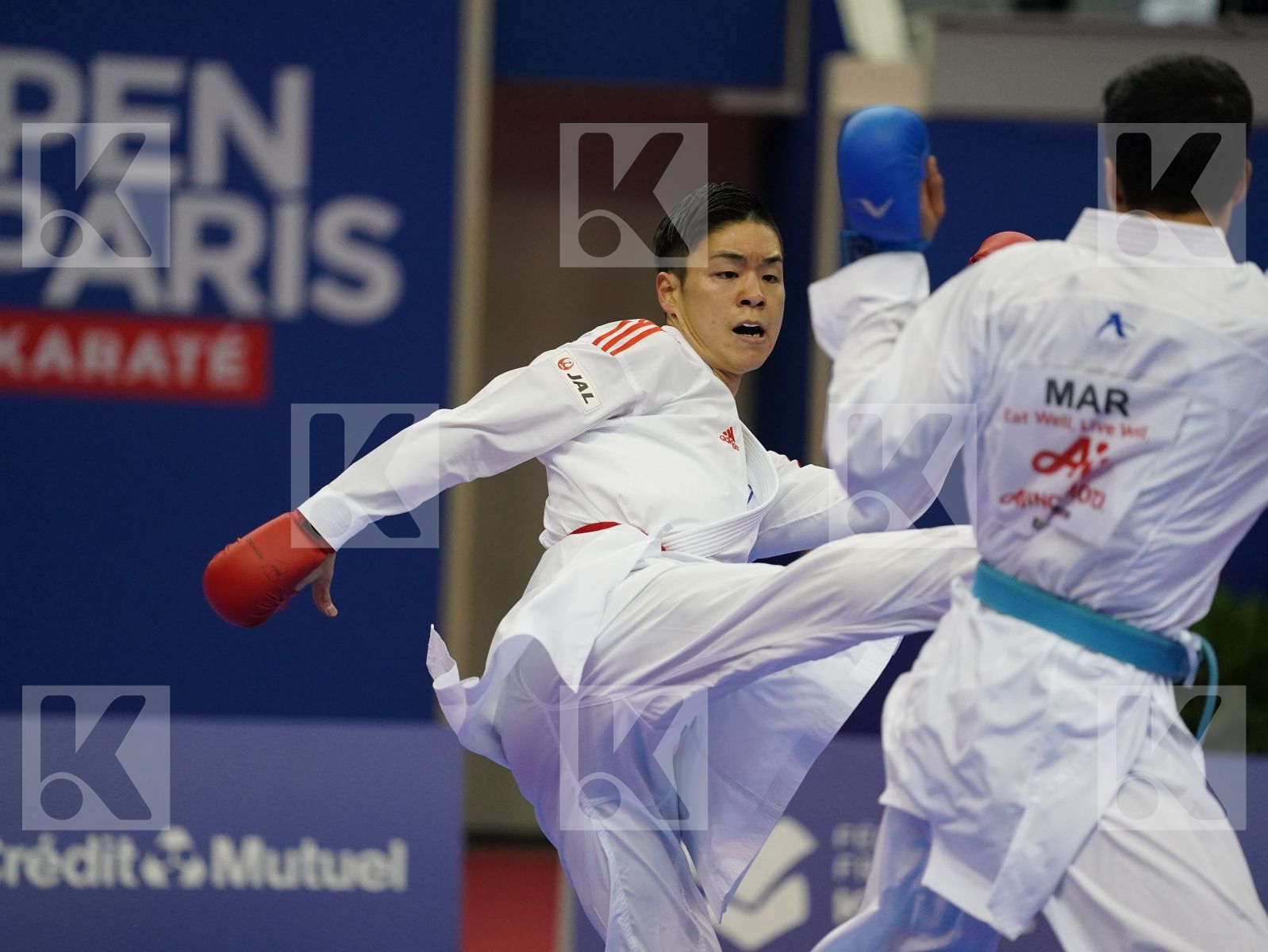 SAGO NAOTO (JAPAN) vs EDARI OUSSAMA (MOROCCO) in Senior Kumite -60 Kg - Bronze bout
