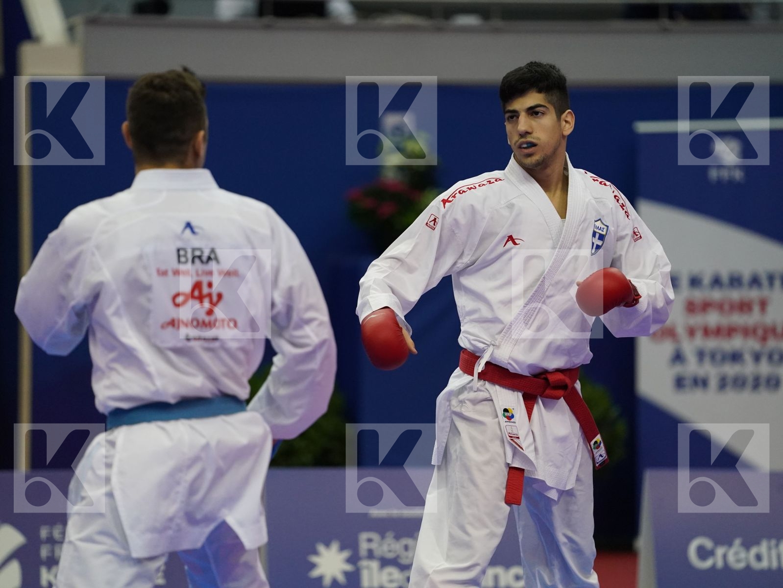 XENOS CHRISTOS-STEFANOS (GREECE) vs BROSE DOUGLAS (BRAZIL) in Senior Kumite -60 Kg - Bronze bout