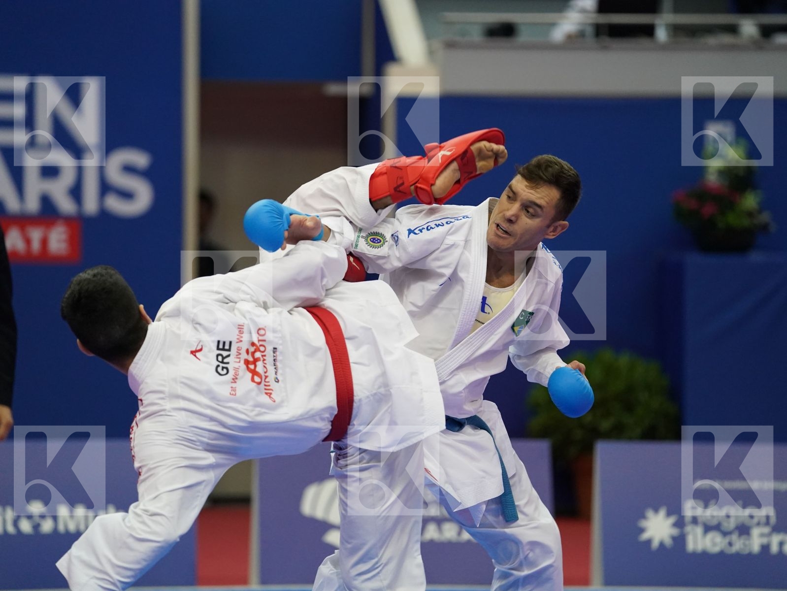 XENOS CHRISTOS-STEFANOS (GREECE) vs BROSE DOUGLAS (BRAZIL) in Senior Kumite -60 Kg - Bronze bout