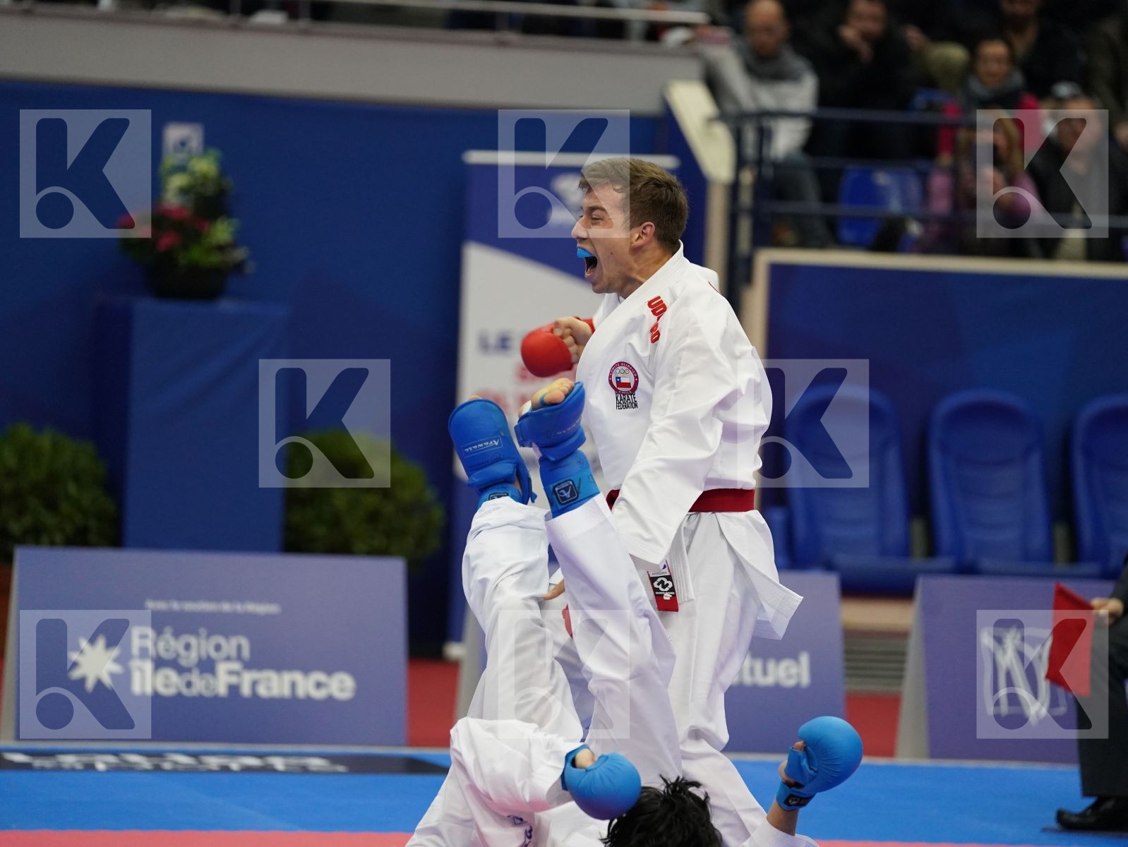 VELOZO CAMILO (CHILE) vs LAMOTTE YANIS (FRANCE) in Senior Kumite -67 Kg - Bronze bout