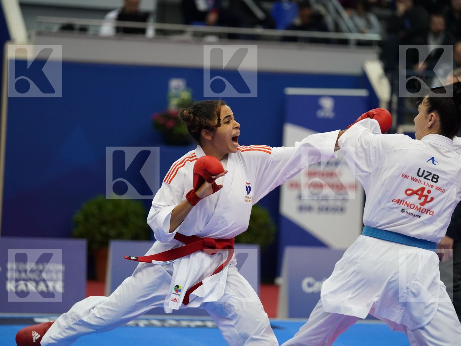 HEURTAULT LEILA (FRANCE) vs MIRZAEVA BARNO (UZBEKISTAN) in Senior Kumite -61 Kg - Bronze bout