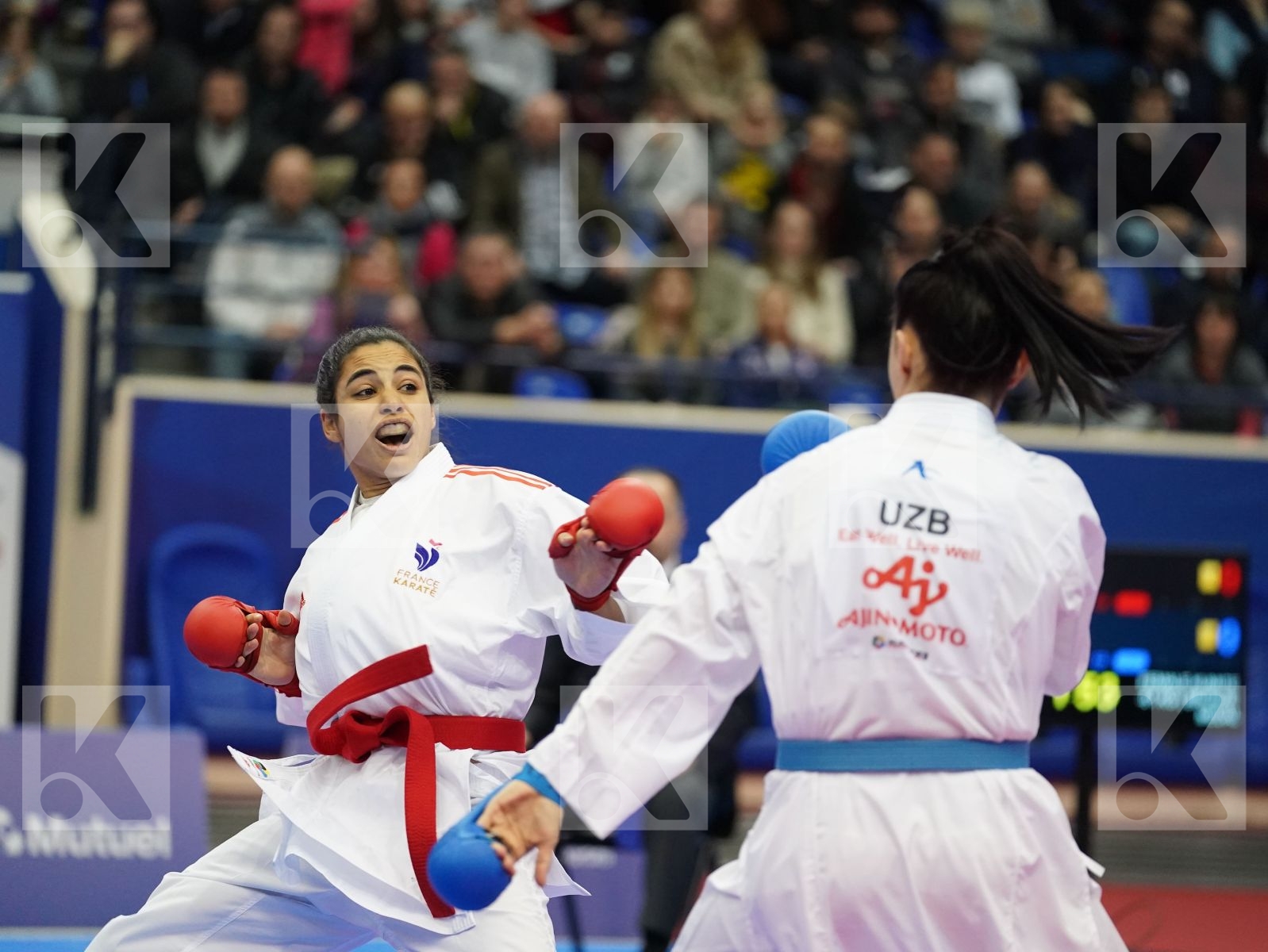 HEURTAULT LEILA (FRANCE) vs MIRZAEVA BARNO (UZBEKISTAN) in Senior Kumite -61 Kg - Bronze bout