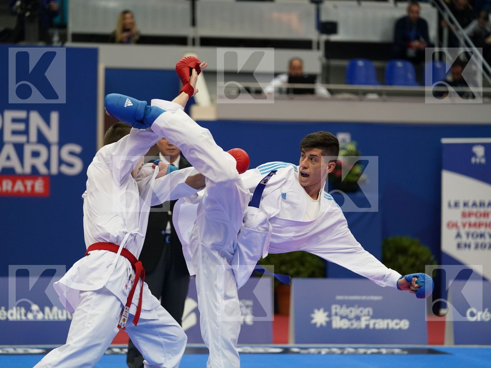 KUZNETCOV KIRILL (RUSSIA) vs GONZALEZ LAVIN JOAQUIN (CHILE) in Senior Kumite -75 Kg - Bronze bout