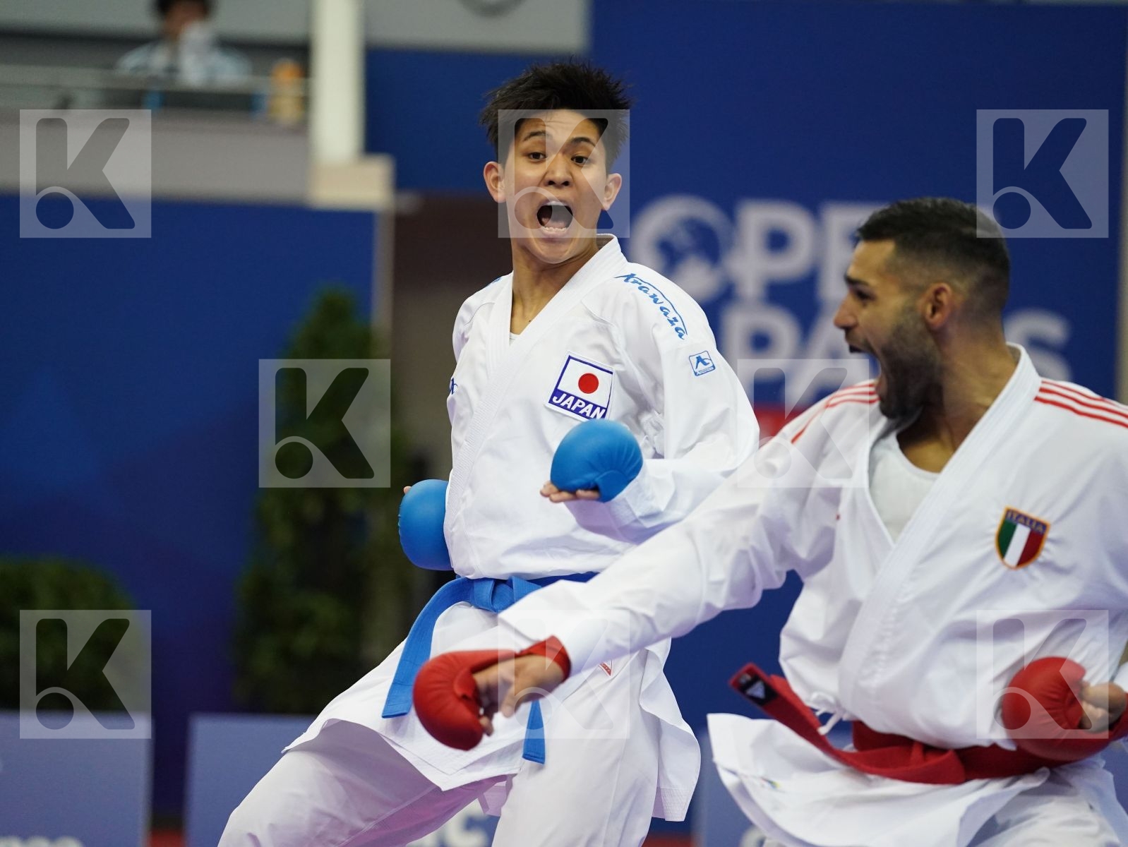 BUSA LUIGI (ITALY) vs SAKIYAMA YUSEI (JAPAN) in Senior Kumite -75 Kg - Bronze bout
