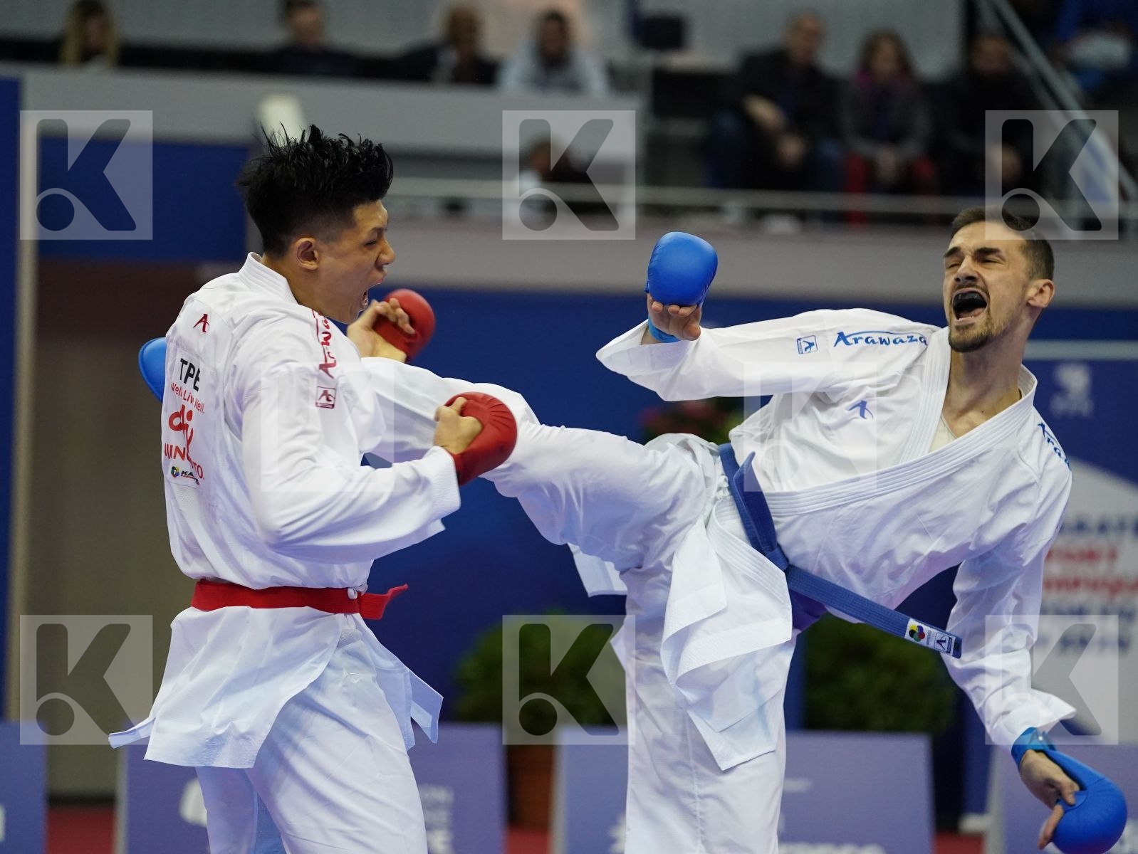 WU CHUN-WEI (CHINESE TAIPEI) vs KVESIC IVAN (CROATIA) in Senior Kumite -84 Kg - Bronze bout