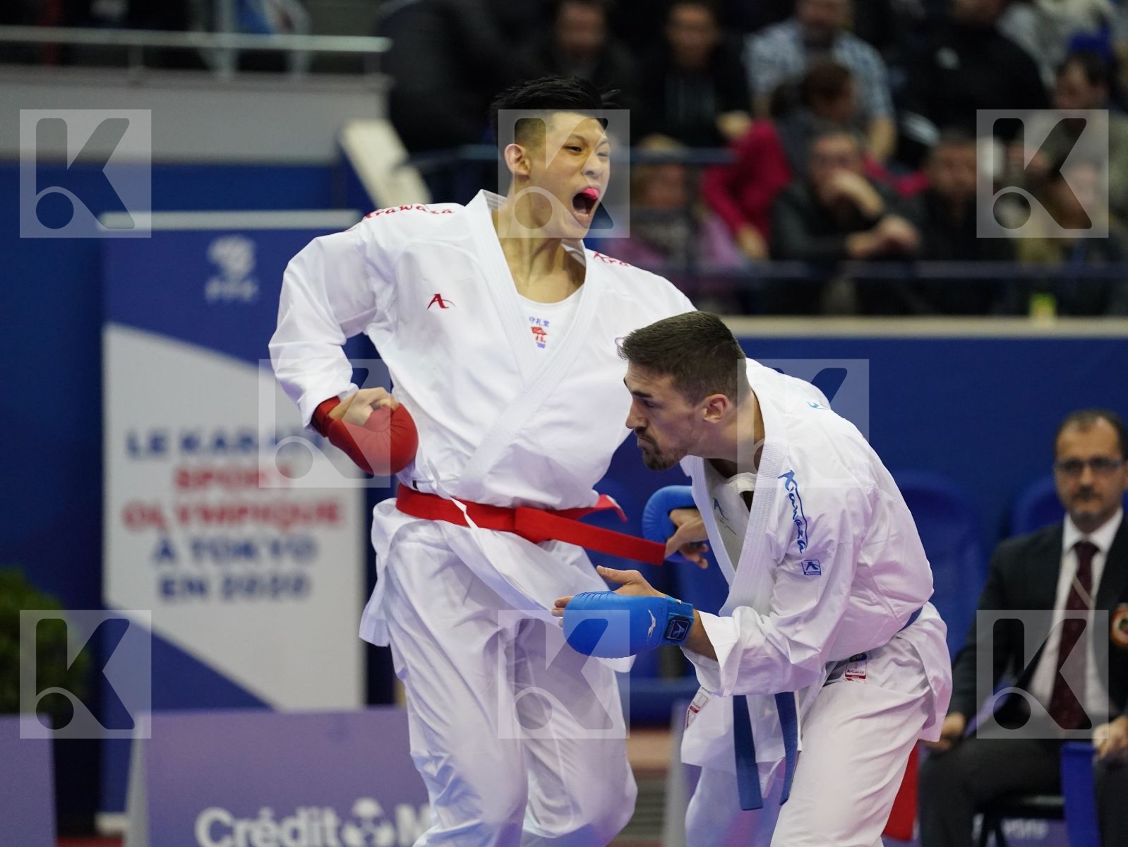 WU CHUN-WEI (CHINESE TAIPEI) vs KVESIC IVAN (CROATIA) in Senior Kumite -84 Kg - Bronze bout