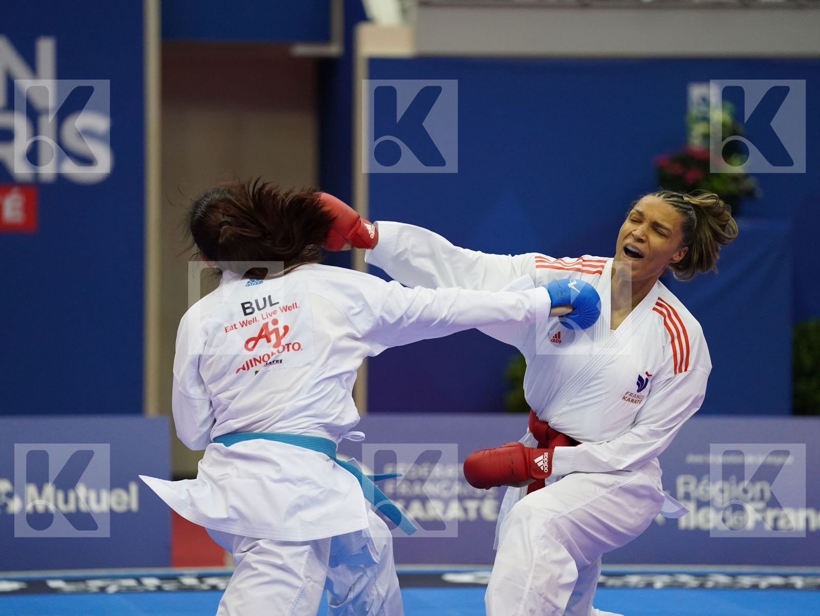 FLORENTIN ANNE LAURE (FRANCE) vs STUBLEVA ALEKSANDRA (BULGARIA) in Senior Kumite 68+ Kg - Bronze bout