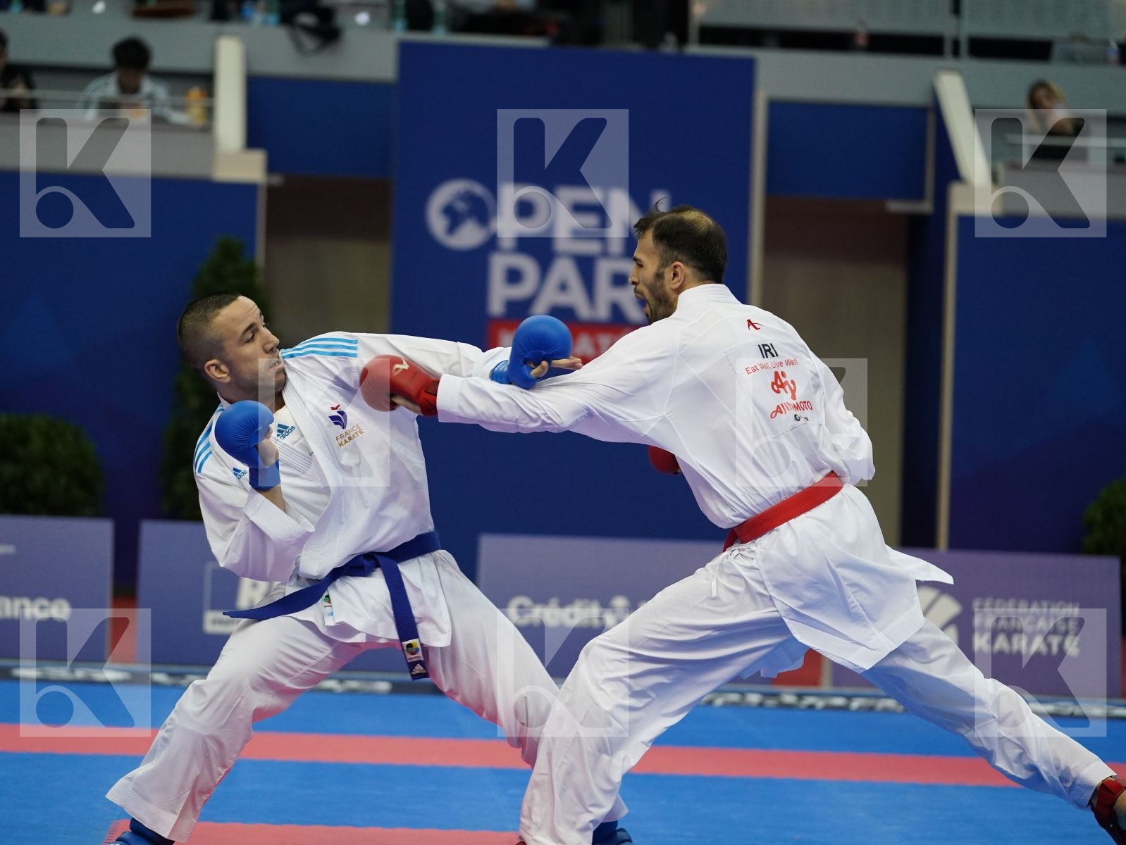 ASGARI GHONCHEH BAHMAN (IRAN) vs DA COSTA LOGAN (FRANCE) in Senior Kumite -75 Kg - Gold bout