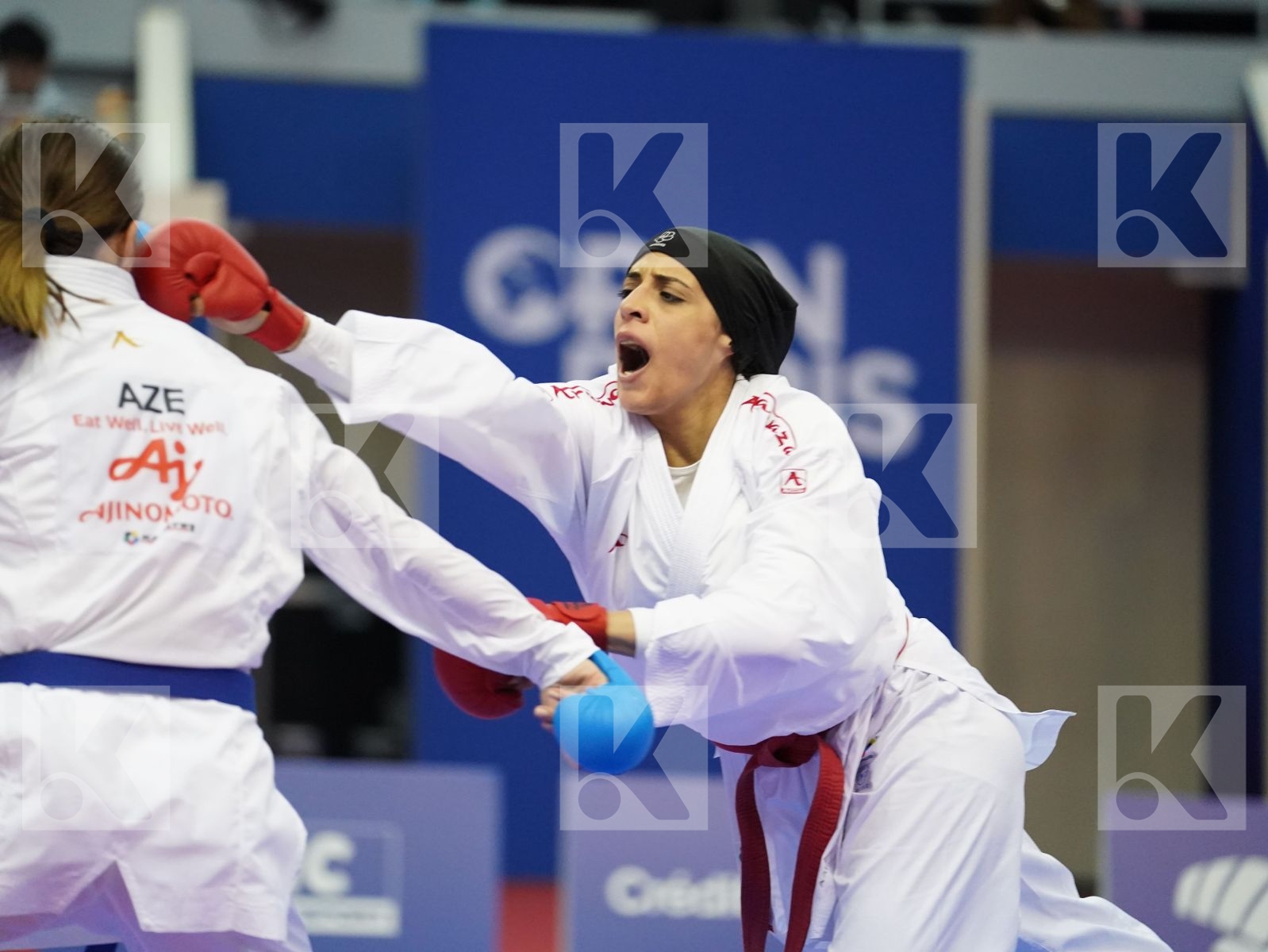 ABDELAZIZ FERYAL (EGYPT) vs ZARETSKA IRINA (AZERBAIJAN) in Senior Kumite -68 Kg - Gold bout